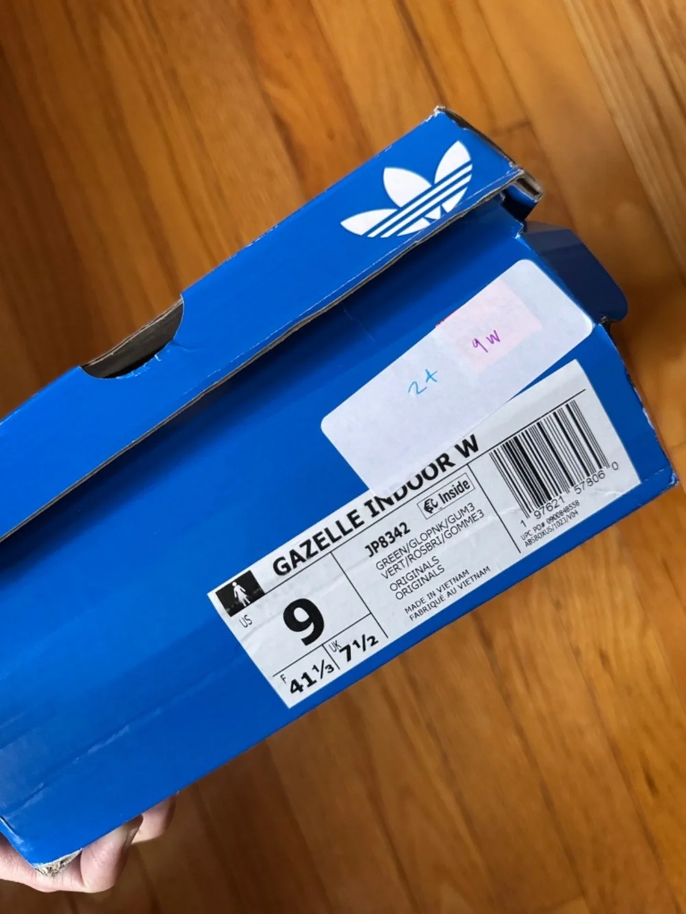 Adidas Gazelle Indoor- Green with Pink-Trim Sneakers - Picture 11 of 13